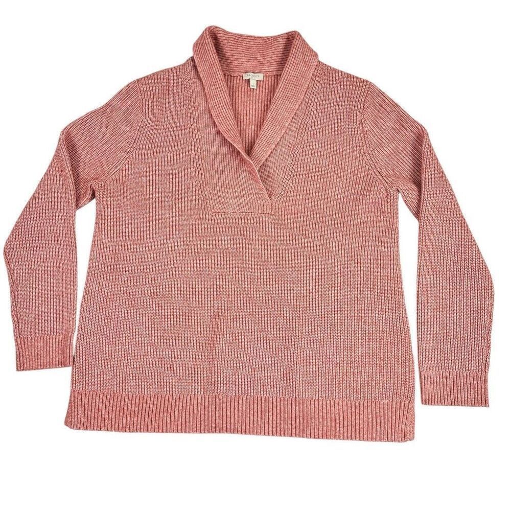 Talbots Large Shawl Collared Ribbed Sweater